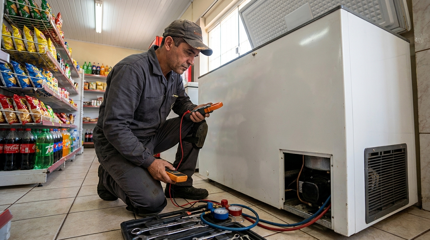 Reparo na placa eletrônica do freezer no Centro, Indaiatuba‑SP